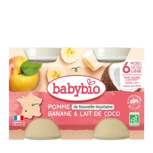 Desert din mere, banane si cocos, 2 x 130g, BabyBio
