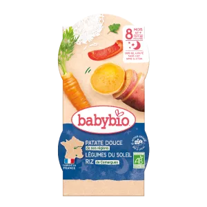 Meniu eco din cartofi dulci si legume +8luni, 2 x 200g, BabyBio