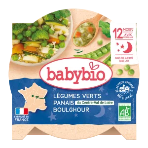 Meniu legume verzi, pastarnac si bulgur Bio, 230g, BabyBio