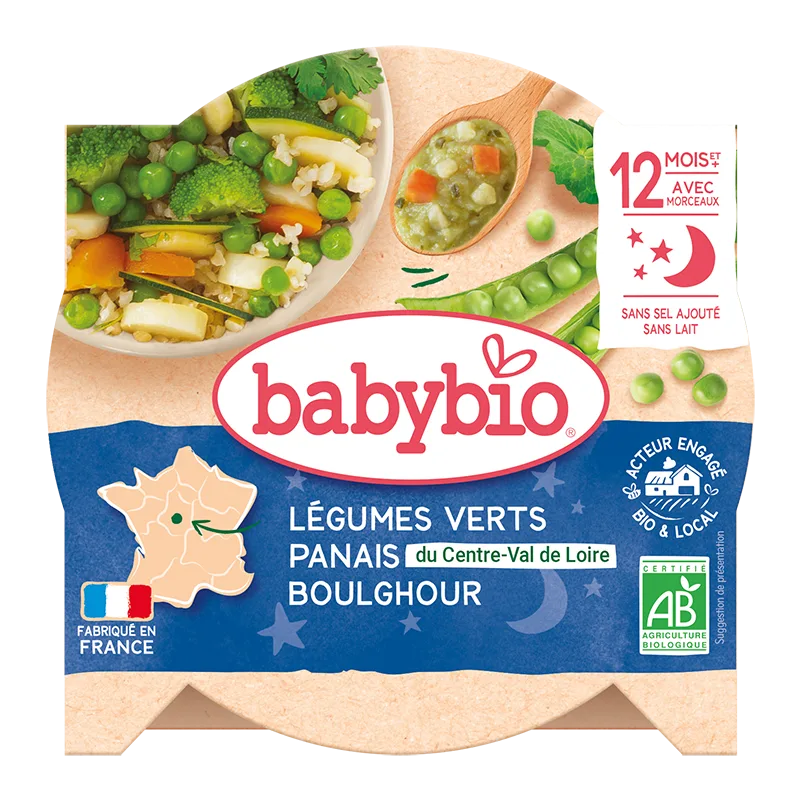 Meniu legume verzi, pastarnac si bulgur Bio, 230g, BabyBio — preț și oferte