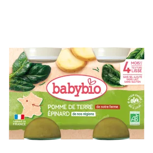 Piure de cartofi si spanac Bio, 2 x 130g, BabyBio