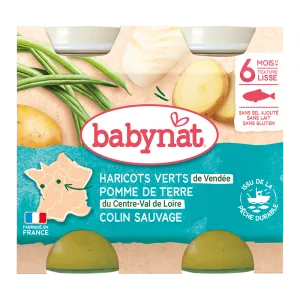 Piure de cartofi, fasole verde si peste cod, 2 x 200g, BabyBio