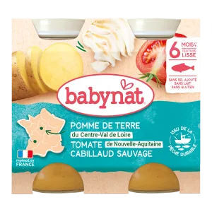 Meniu cu piure de cartofi, rosii si peste cod, 2 x 200g, BabyBio