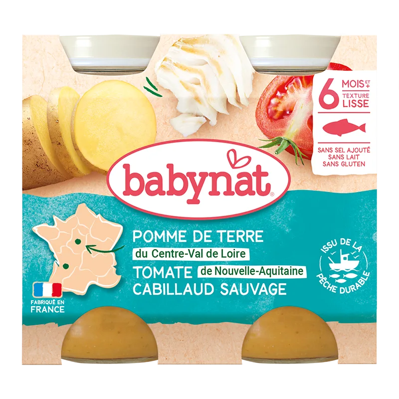 Meniu cu piure de cartofi, rosii si peste cod, 2 x 200g, BabyBio — preț și oferte