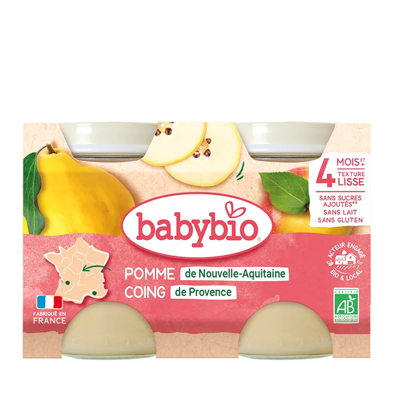 Piure de mere si gutui, 2 x 130g, BabyBio — preț și oferte