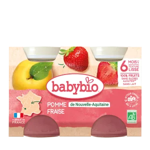 Piure de mere, capsuni si afine Bio, 2 x 130g, BabyBio