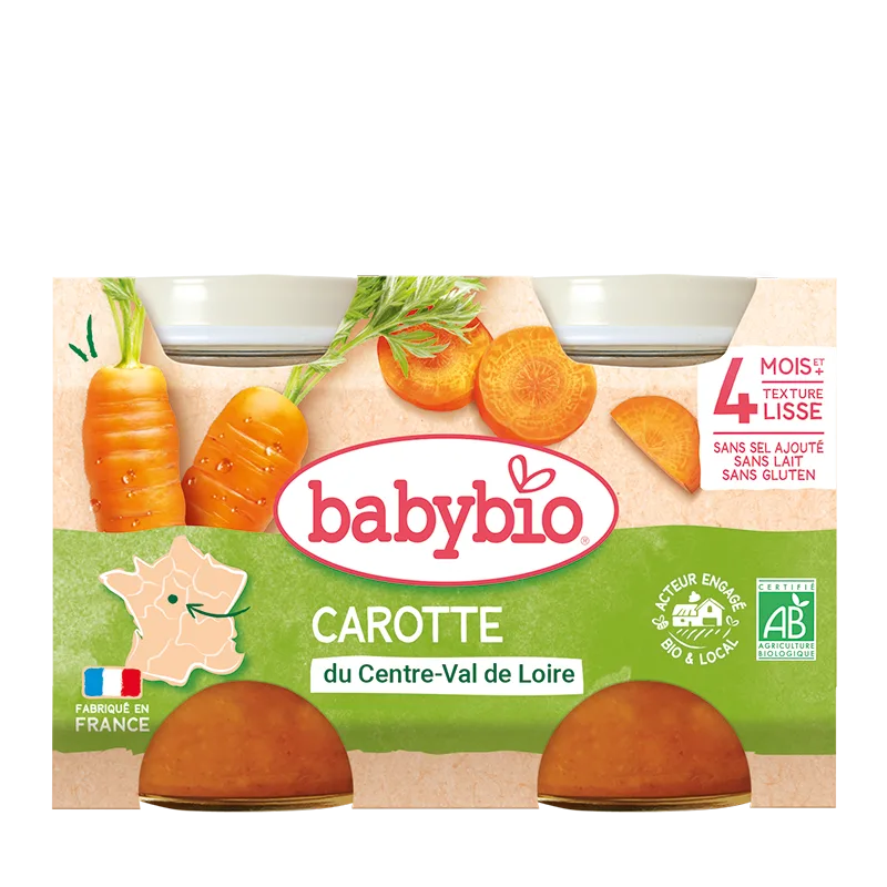 Piure bio din morcovi +4 luni, 2 x 130g, BabyBio — preț și oferte
