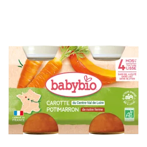 Piure de morcovi si dovleac Bio, 2 x 130g, BabyBio