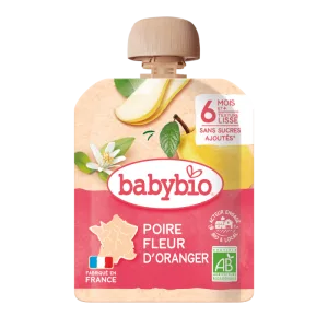 Piure de pere si flori de portocal +6 luni, 90g, BabyBio
