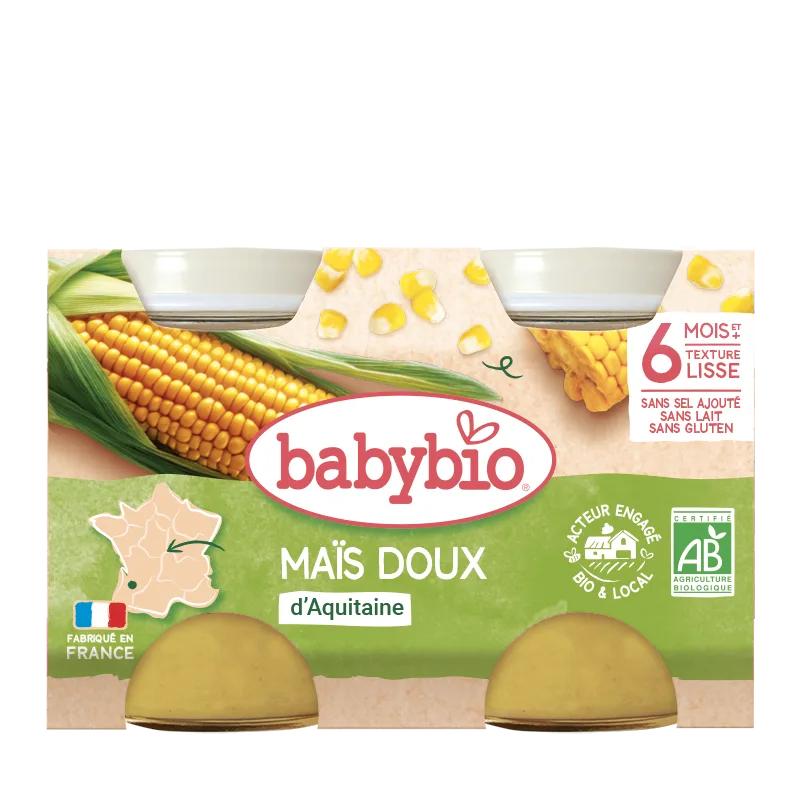 Piure de porumb dulce Bio, 2 x 130g, BabyBio — preț și oferte