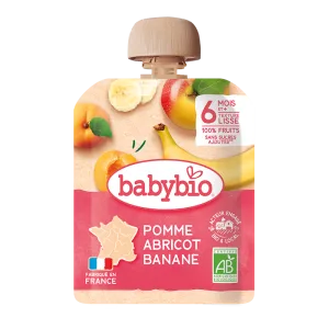 Piure de mere, caise si banane +6 luni, 90g, BabyBio
