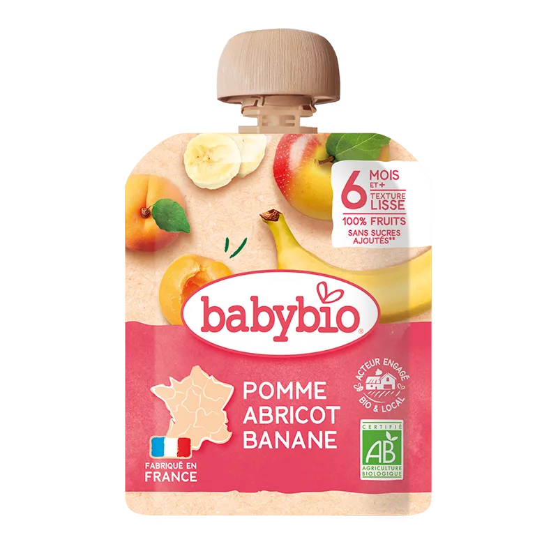 Piure de mere, caise si banane +6 luni, 90g, BabyBio — preț și oferte