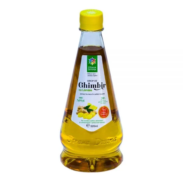 Sirop natural de ghimbir cu lamaie presat la rece, 520ml, Steaua Divina — preț și oferte