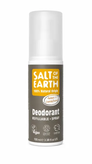 Deodorant unisex cu ambra si santal Salt Of The Earth, 100ml, Crystal Spring