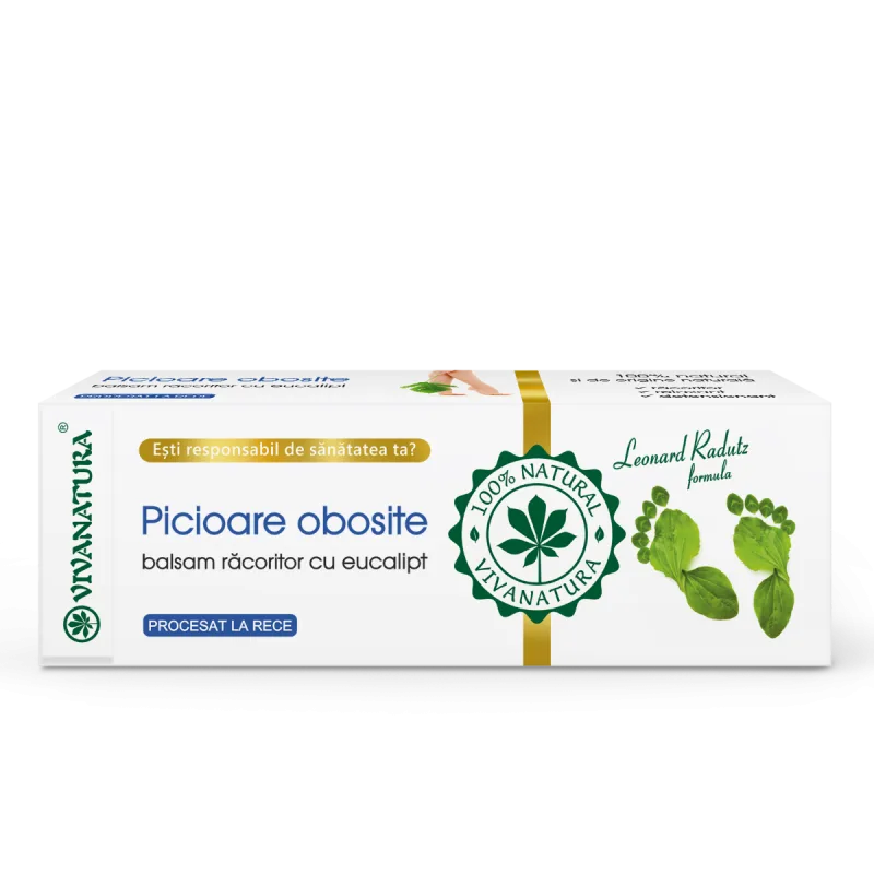 Balsam racoritor cu eucalipt pentru picioare obosite, 75ml, VivaNatura — preț și oferte