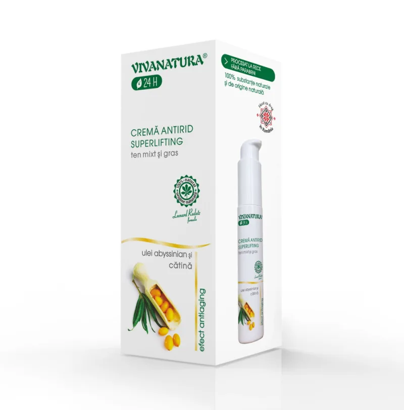 Crema antirid superlifting pentru ten mixt, 45ml, VivaNatura — preț și oferte
