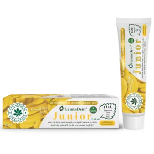 Pasta de dinti naturala cu argila si banane GennaDent Junior, 80ml, VivaNatura