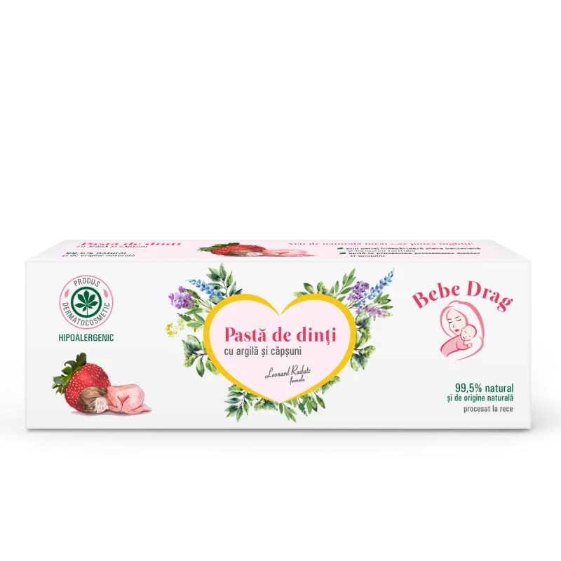 Pasta de dinti cu argila desilicata si capsuni, 50ml, VivaNatura — preț și oferte