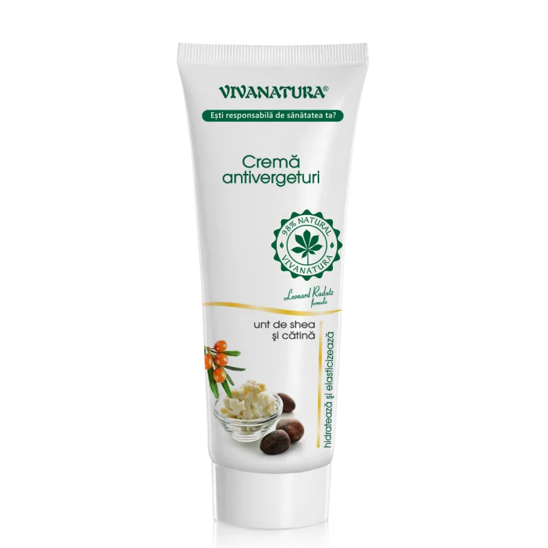Crema antivergeturi cu unt de shea si catina, 250ml, VivaNatura — preț și oferte