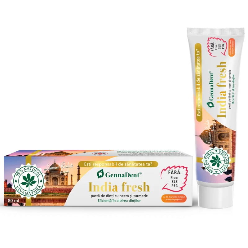 Pasta de dinti GennaGent India Fresh, 80ml, VivaNatura — preț și oferte