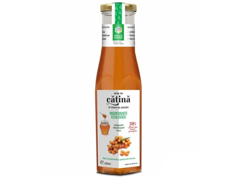 Sirop natural de catina cu miere, 230ml, Steaua Divina — preț și oferte