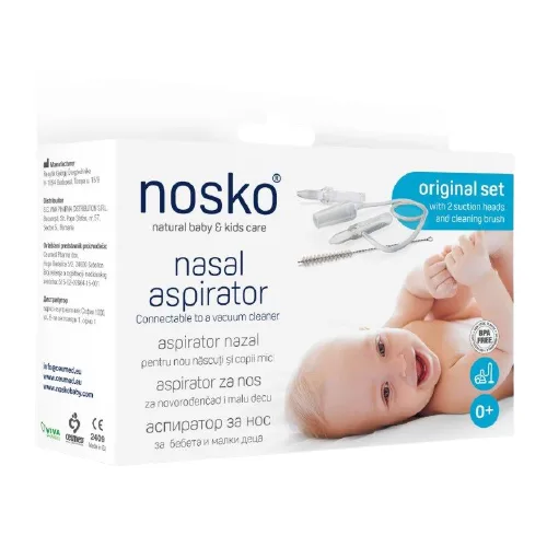 Set aspirator nazal cu perie si rezerva pentru +0 luni, 1 bucata, Nosko Baby — preț și oferte