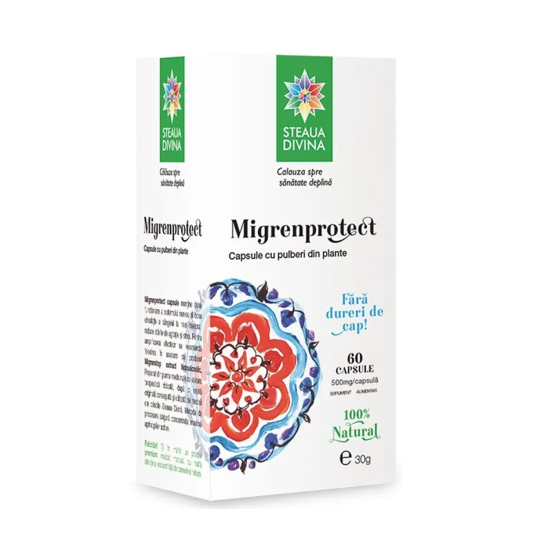Migrenprotect 500mg, 60 capsule, Steaua Divina — preț și oferte