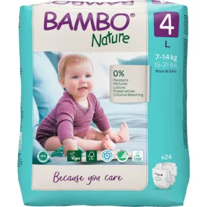 Scutece eco Nr. 4 pentru 7-14 kg, 24 bucati, Bambo Nature