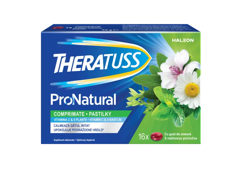 Theratuss Natural comprimate de supt, 16 comprimate, Haleon — preț și oferte