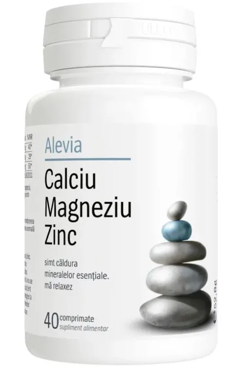 Calciu Magneziu Zinc, 40 comprimate, Alevia — preț și oferte
