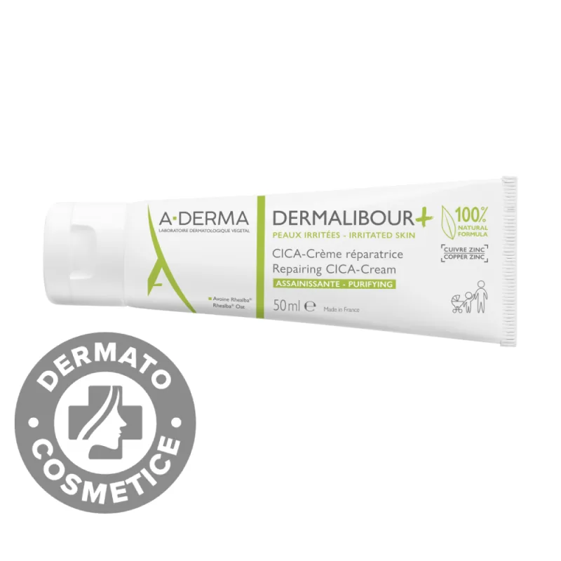 Crema reparatoare pentru piele iritata Dermalibour + Cica, 50ml,  A-Derma — preț și oferte