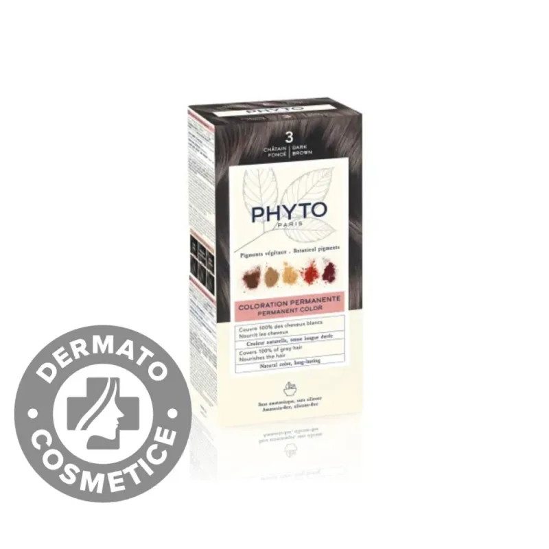 Vopsea par 3 Dark Brown Phytocolor, 50ml, Phyto — preț și oferte