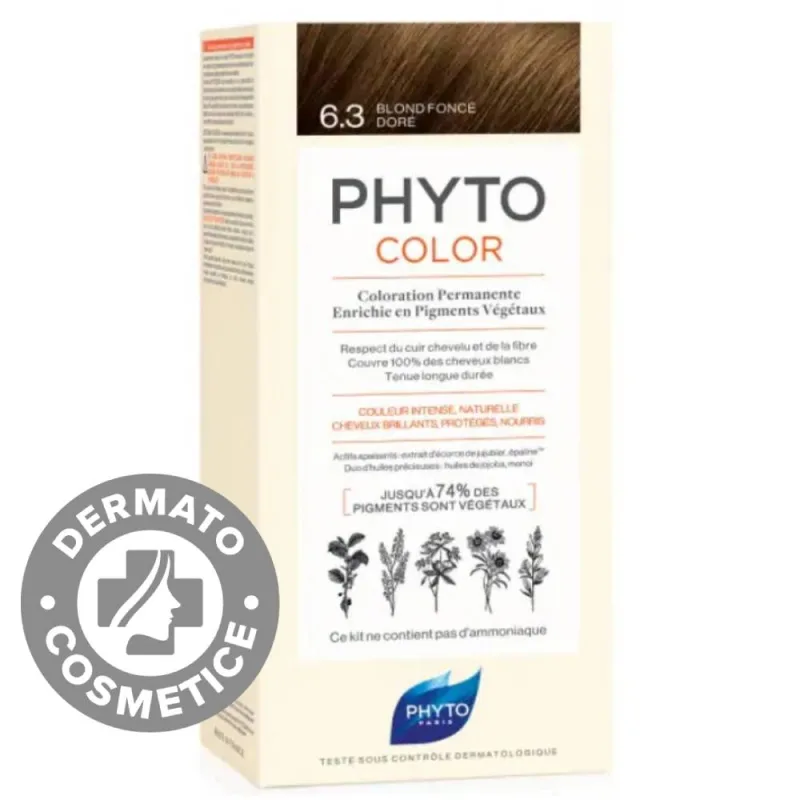 Vopsea par 6.3 Dark Golden Blond Phytocolor, 50ml, Phyto — preț și oferte