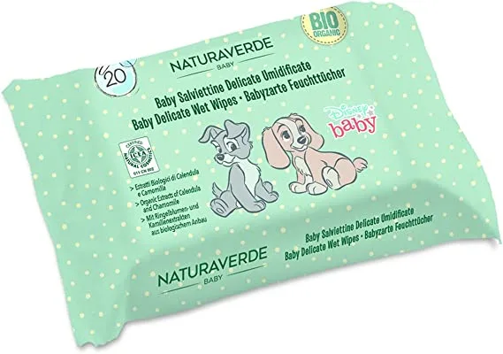 Servetele umede cu galbenele si musetel Bio, 20 bucati, Naturaverde — preț și oferte