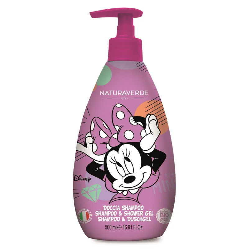 Sampon si gel de dus cu capsuni Minnie, 500ml, Naturaverde — preț și oferte
