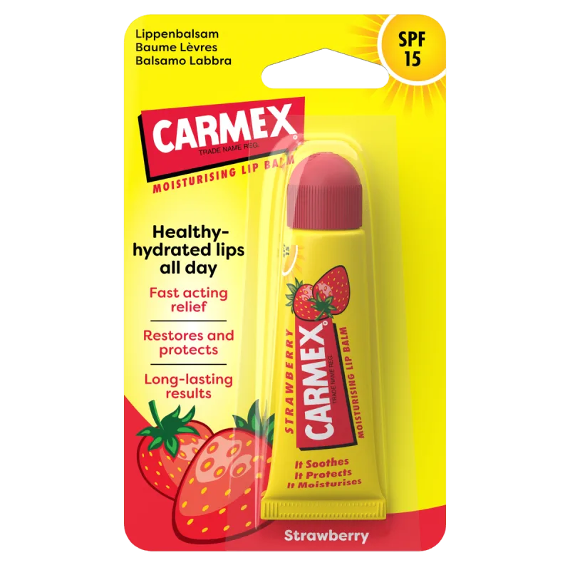 Balsam pentru buze cu SPF15 si aroma de capsuni, 10g, Carmex — preț și oferte