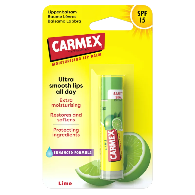Balsam ultra-hidratant pentru buze cu aroma de lime SPF15, 4,25g, Carmex — preț și oferte
