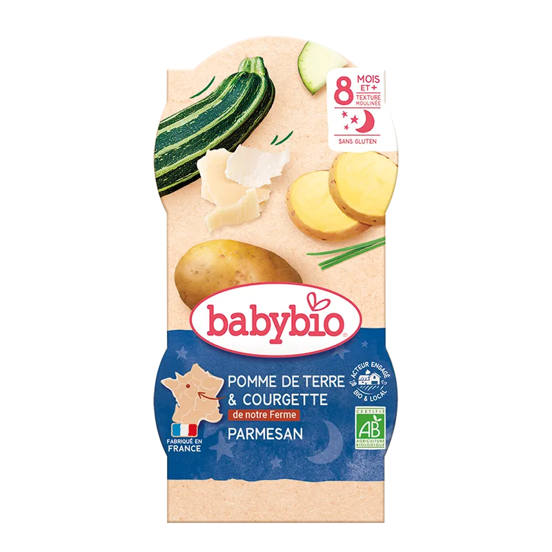 Meniu piure de cartofi si dovlecel, 2 x 200g, BabyBio — preț și oferte
