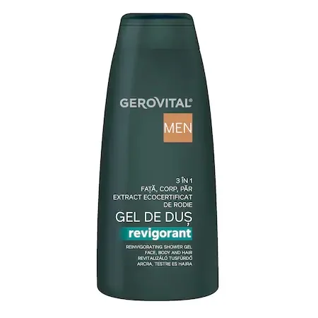 Gel de dus revigorant 3 in 1 H3 Men, 400ml, Gerovital — preț și oferte