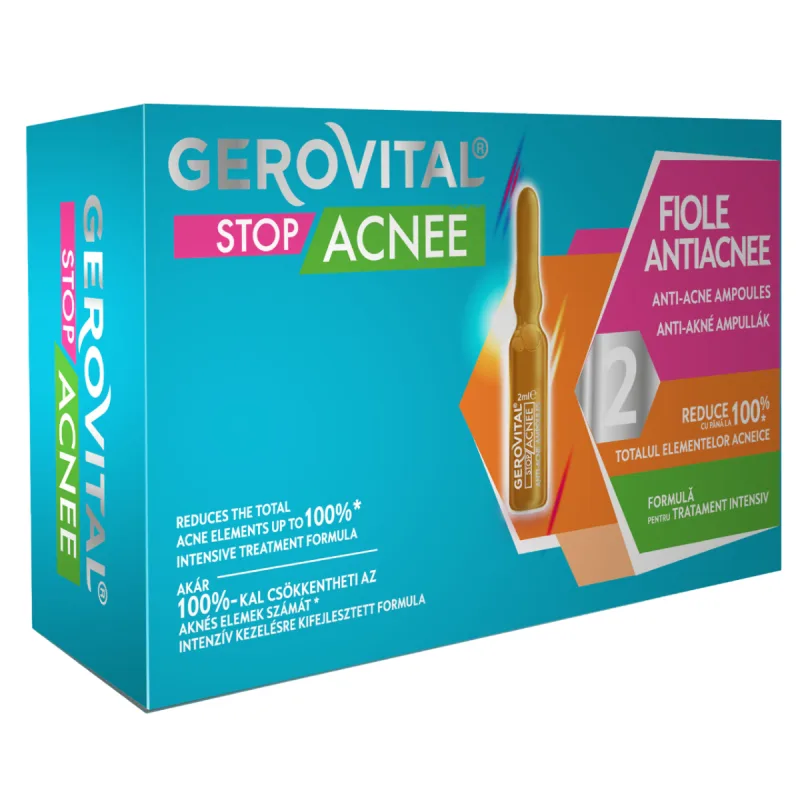 Tratament intensiv Stop Acnee, 10 fiole x 2ml, Gerovital — preț și oferte