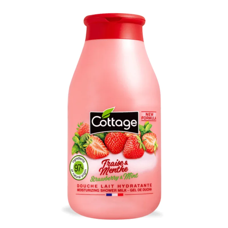 Gel de dus si lapte de baie cu capsuni si menta, 250ml, Cottage — preț și oferte
