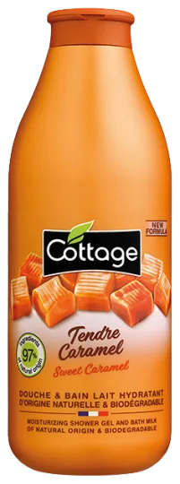 Gel de dus si lapte de baie cu lapte si caramel, 750ml, Cottage — preț și oferte
