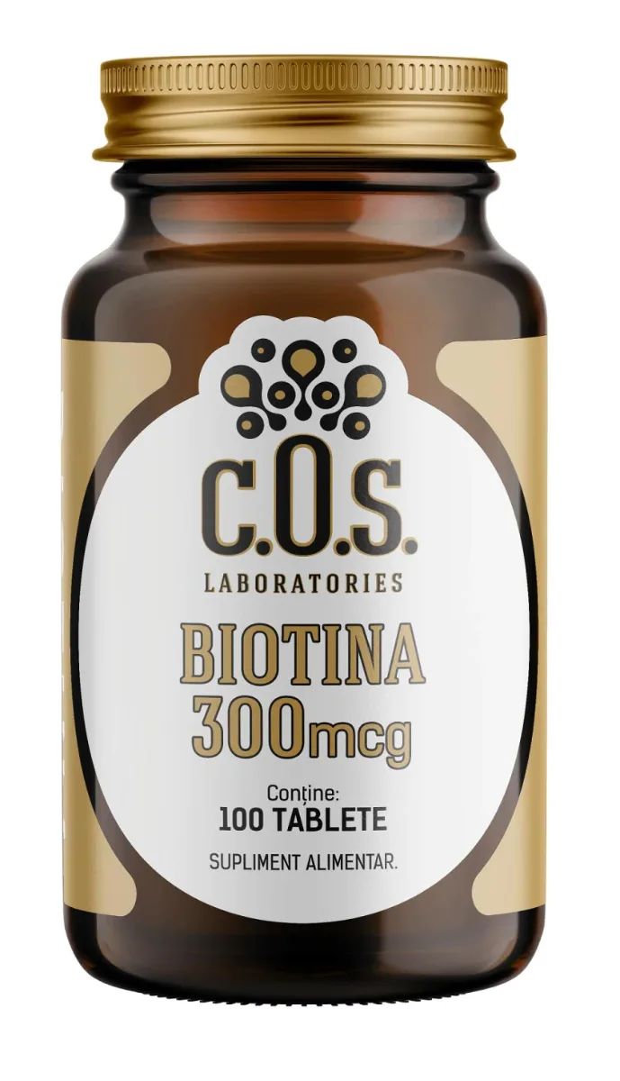 Biotina 300mcg, 100 tablete, COS Laboratories — preț și oferte