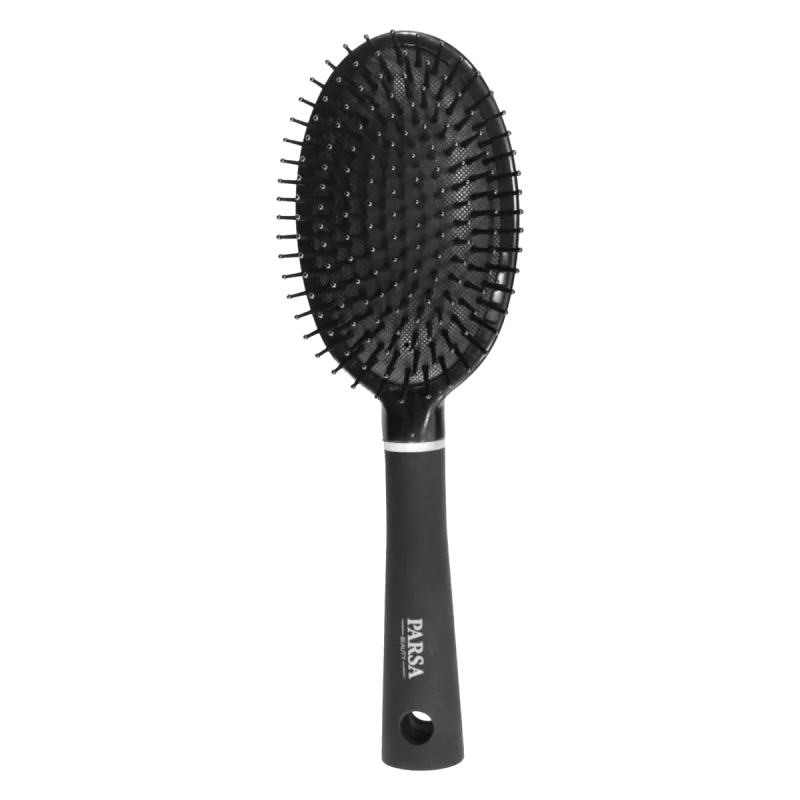 Perie de par mare cu peri din plastic Trend Line Negru, 1 bucata, Parsa Beauty — preț și oferte