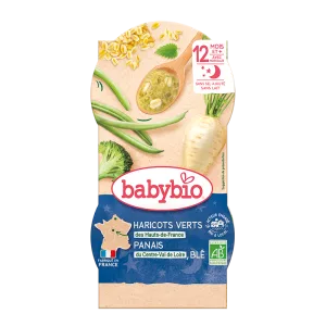 Meniu de fasole verde, pastarnac si grau, 2 x 200g, BabyBio