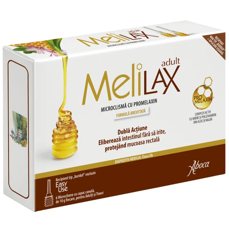 Melilax Microclisma pentru Adulti, 6x10g, Aboca — preț și oferte