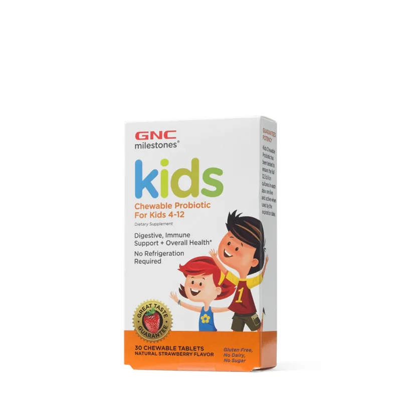 Probiotice masticabile cu aroma de capsuni pentru copii, 30 tablete masticabile, GNC — preț și oferte