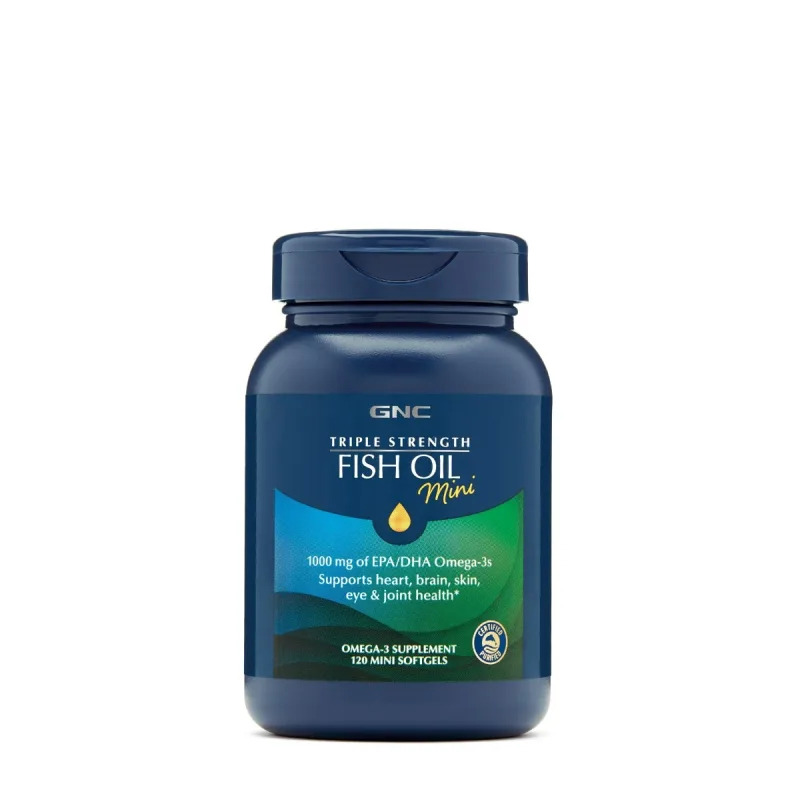 Ulei de peste Triple Strength Fish Oil Mini, 120 capsule, GNC — preț și oferte