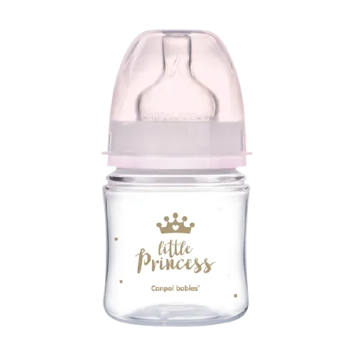 Biberon roz anticolici cu gat larg PP EasyStart Royal Baby, 120ml, Canpol babies — preț și oferte