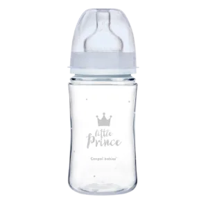 Biberon albastru anticolici cu gat larg PP EasyStart Royal Baby, 240ml, Canpol babies